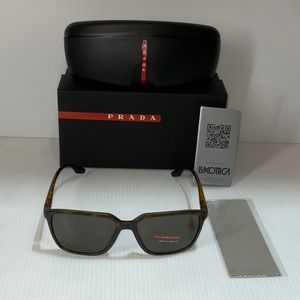 Prada men sunglasses sps 06V tortoise frame dark brown lenses